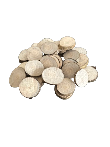 Lot de 30 rondelles de bois - Bois Naturel Ø à choisir entre 4/5 cm