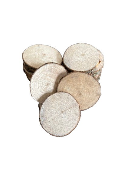 Lot de 15 rondelles de bois - Bois Naturel Ø à choisir entre 7/8 cm