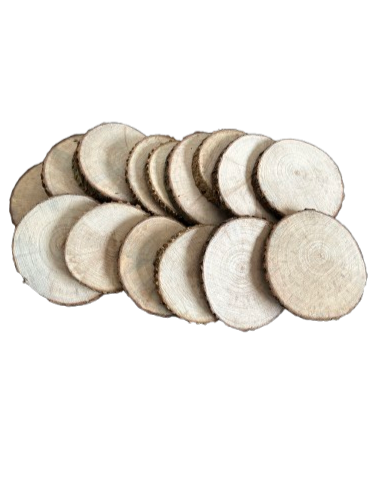 Lot de 10 rondelles de bois - Bois Naturel Ø à choisir entre 8 et 11 cm