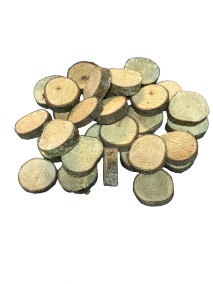 Lot de 30 rondelles de bois - Bois Naturel Ø à choisir entre 4/5 cm