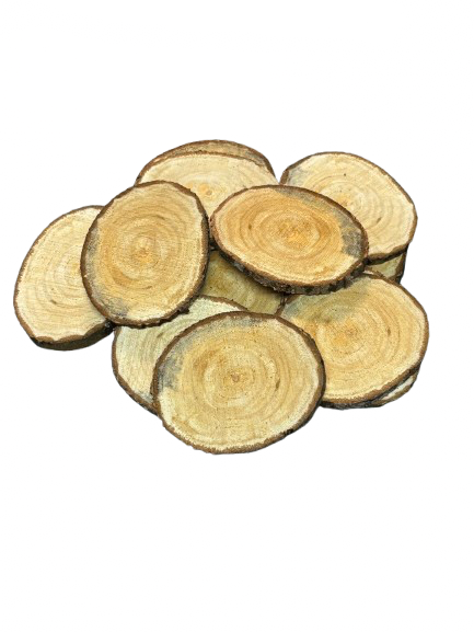 Lot de 15 rondelles de bois - Bois Naturel Ø à choisir entre 7/8 cm
