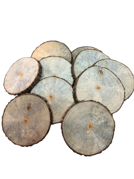 Lot de 10 rondelles de bois - Bois Naturel Ø à choisir entre 8 et 11 cm