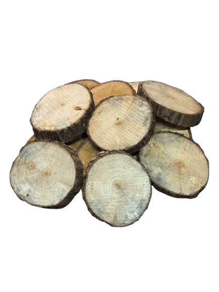 Lot de 15 rondelles de bois - Bois Naturel Ø à choisir entre 7/8 cm