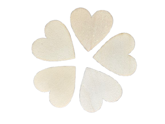 Lot de 5 coeurs à décorer en bois