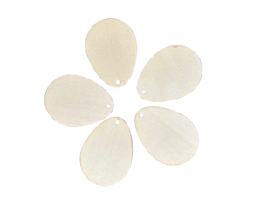 Lot de 5 pièces de bois en forme d'oeufs à décorer