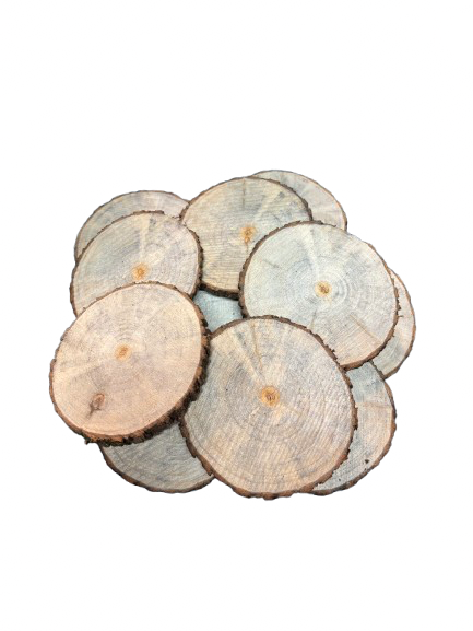 Lot de 10 rondelles de bois - Bois Naturel Ø à choisir entre 8 et 11 cm