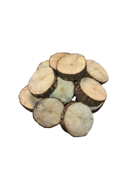 Lot de 15 rondelles de bois - Bois Naturel Ø à choisir entre 7/8 cm