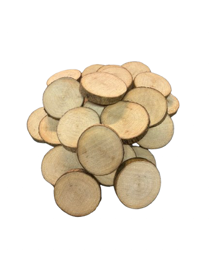 Lot de 20 rondelles de bois - Bois Naturel Ø  entre 6/7 cm
